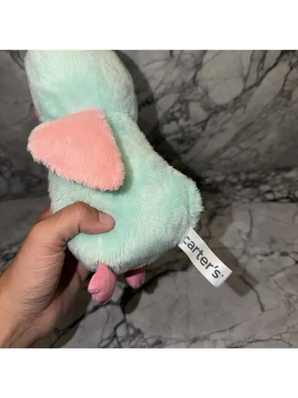 Carters Owl Plush Floral Ears Wings Pink Aqua Blue Green Bird Stuffed Animal